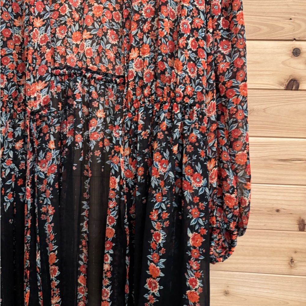 torrid Black and Red Floral High-Low Kimono Dress - Picture 6 of 13